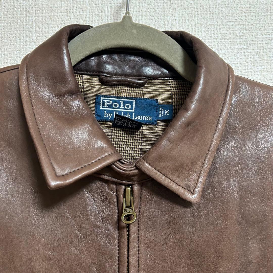 ジ*ト様 90s Polo Ralph Lauren ラムスキン レザージャケッ