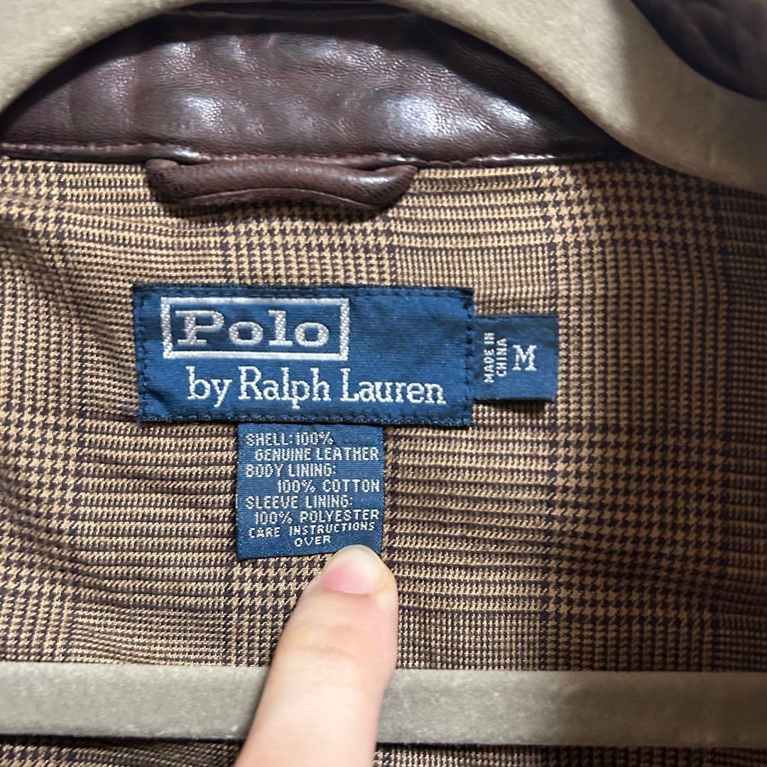 ジ*ト様 90s Polo Ralph Lauren ラムスキン レザージャケッ