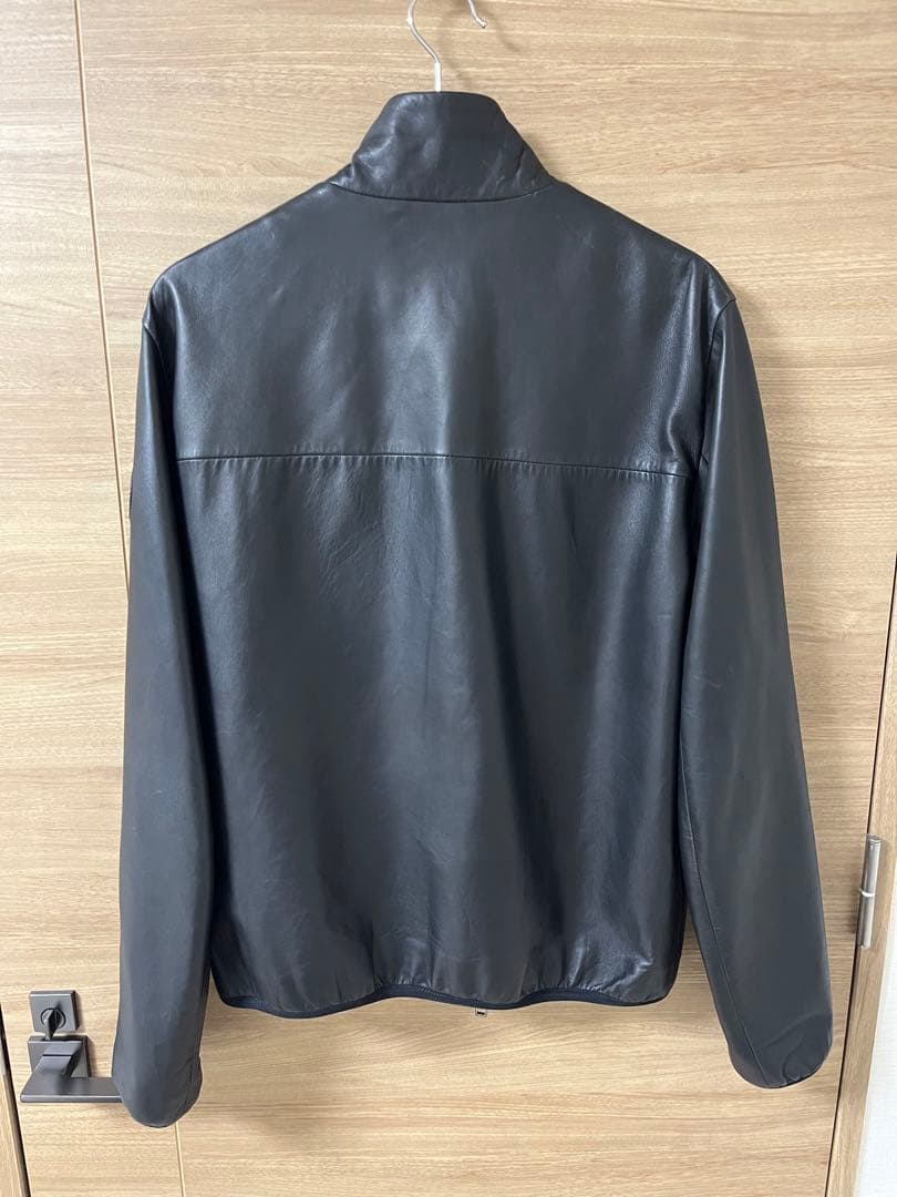 EMPORIO ARMANI ラムレザー シングル ライダース ジャケット M