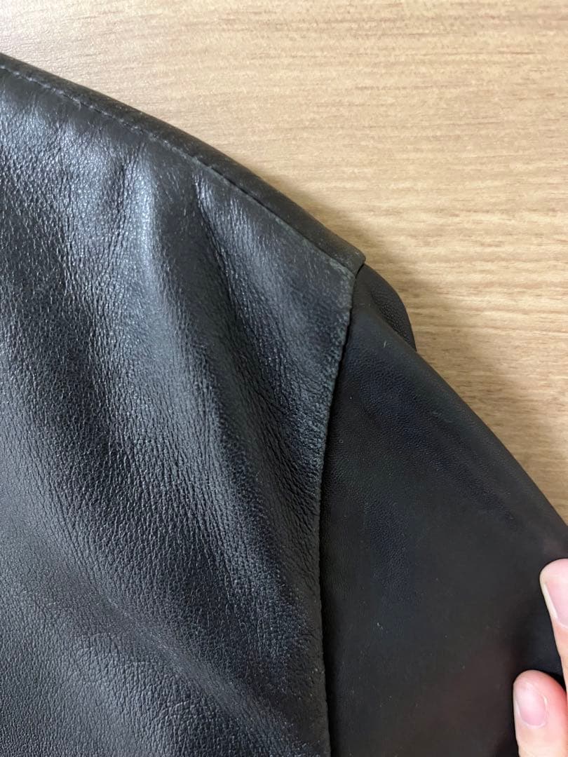 EMPORIO ARMANI ラムレザー シングル ライダース ジャケット M