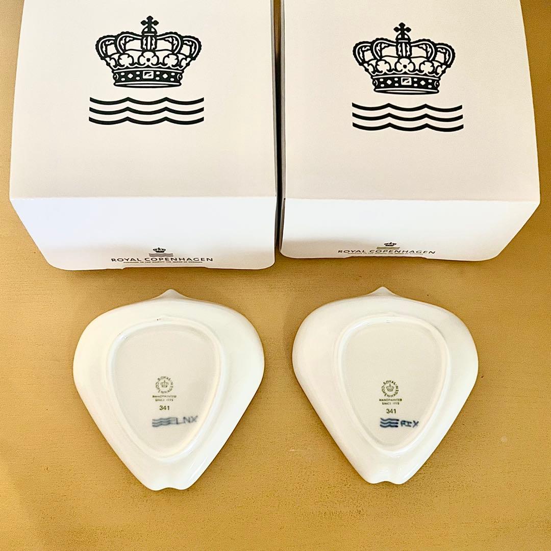 【新品】ロイヤルコペンハーゲン ブルーパルメッテ ペタルディッシュ 2個