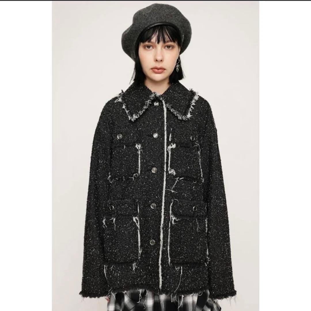 ジャケット・アウター SLY GRAIN TWEED BLACK