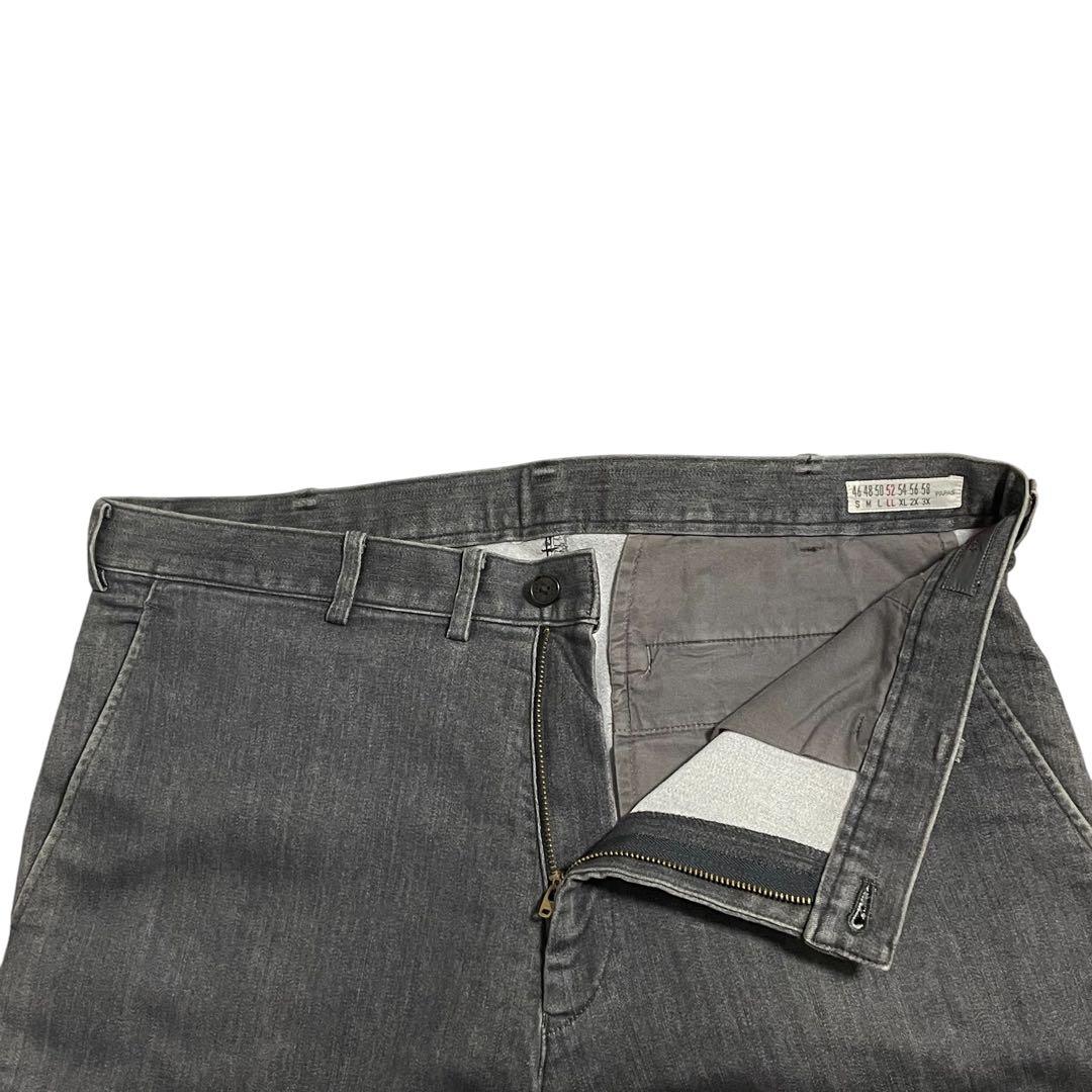 美品 PAPAS パパス ストレッチワイドデニムパンツ ハイウエスト 希少 52