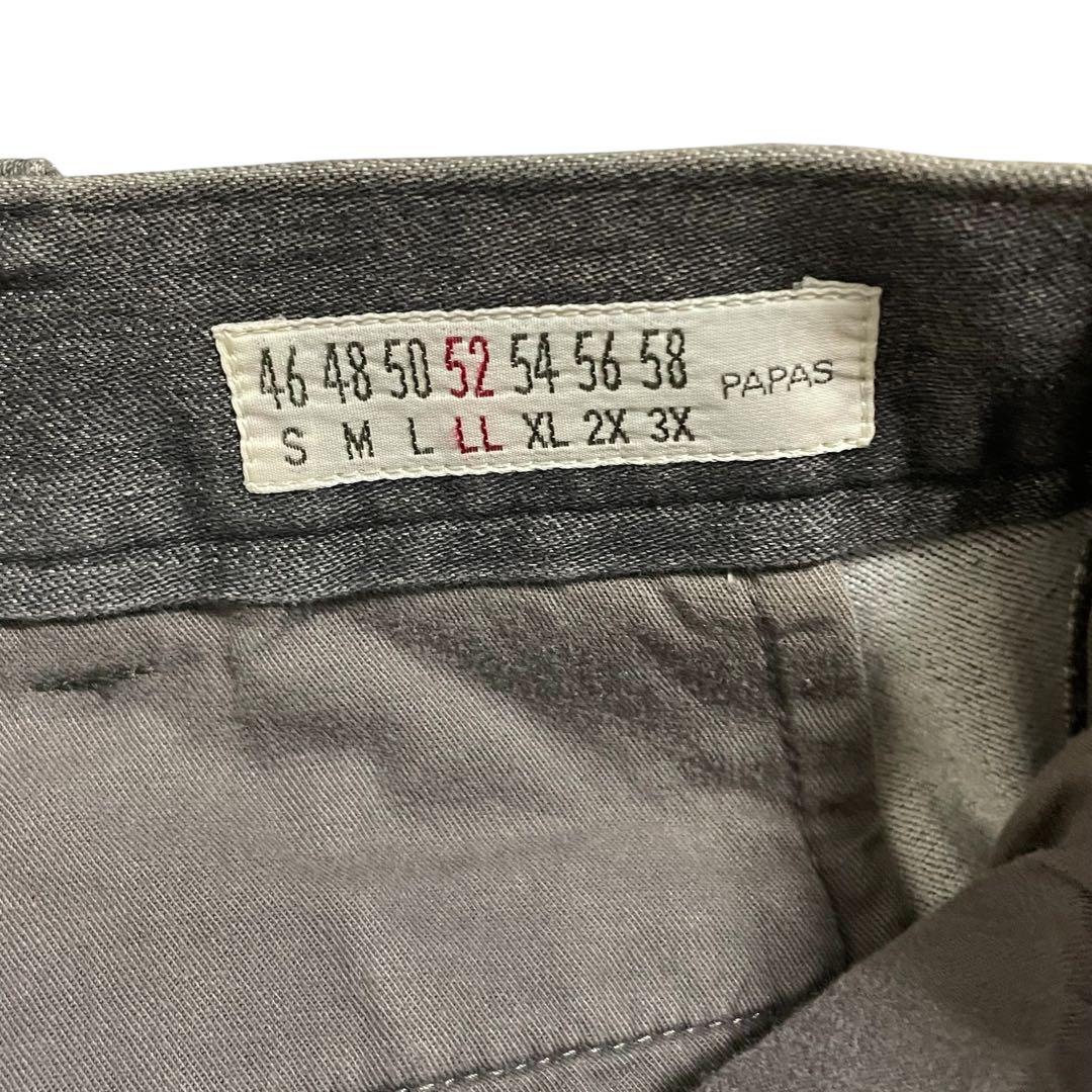 美品 PAPAS パパス ストレッチワイドデニムパンツ ハイウエスト 希少 52