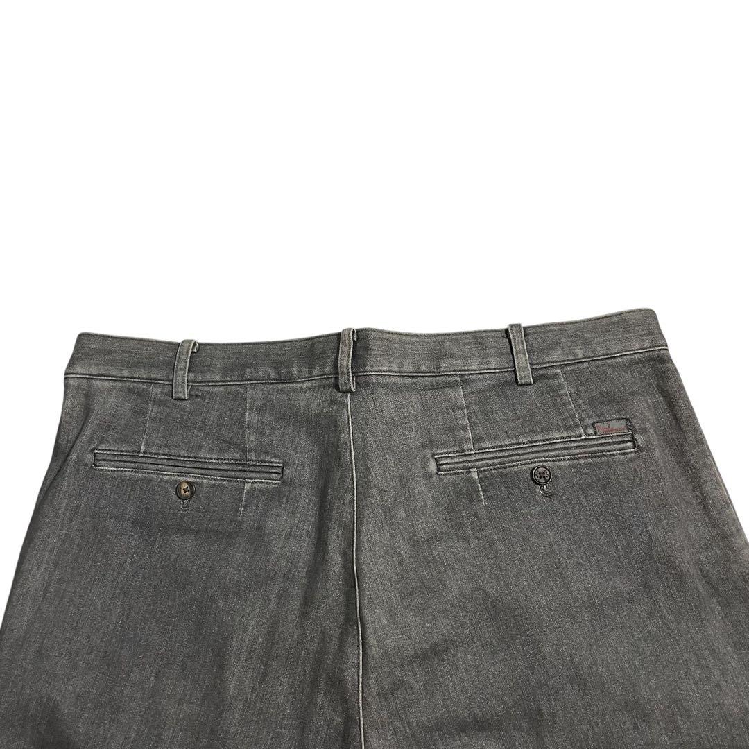 美品 PAPAS パパス ストレッチワイドデニムパンツ ハイウエスト 希少 52