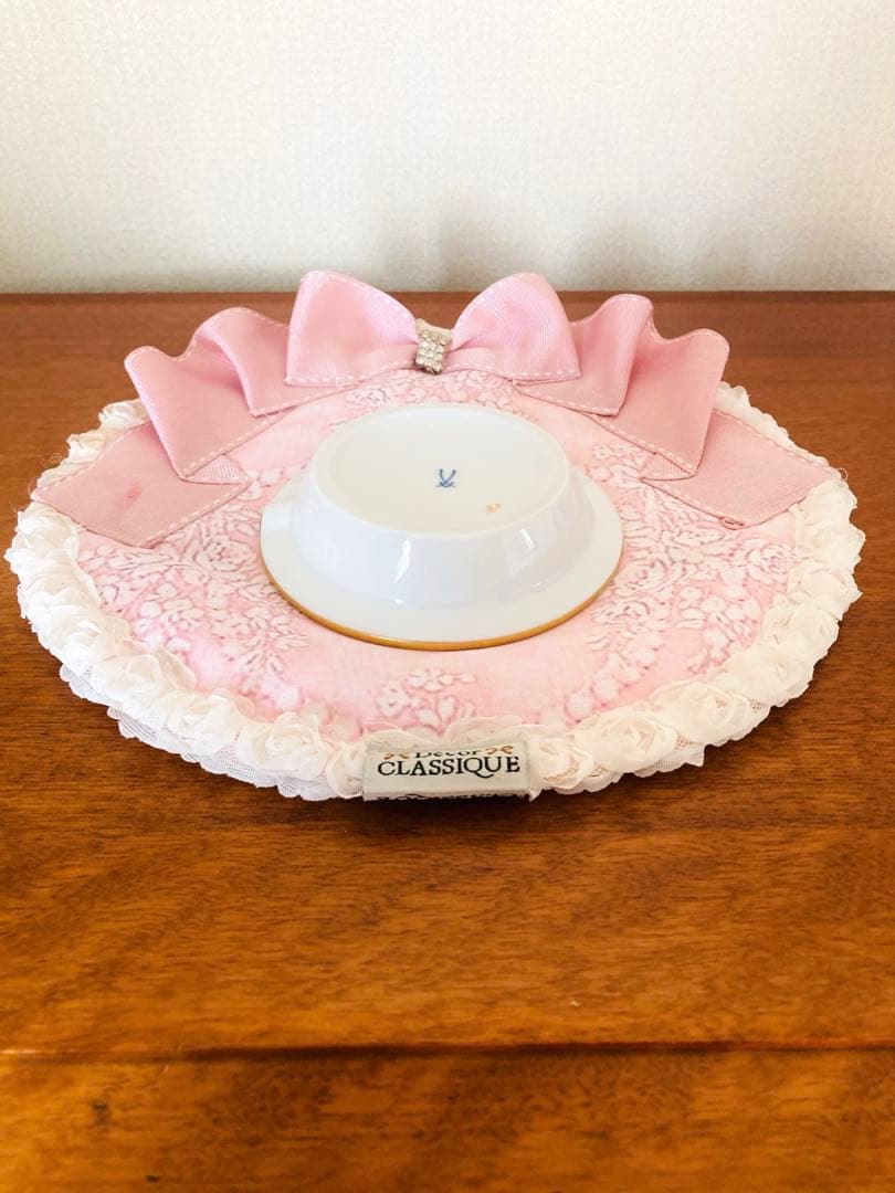 ◆希少◆Meissen マイセン小物入れピンクローズ陶器ハンドペイント