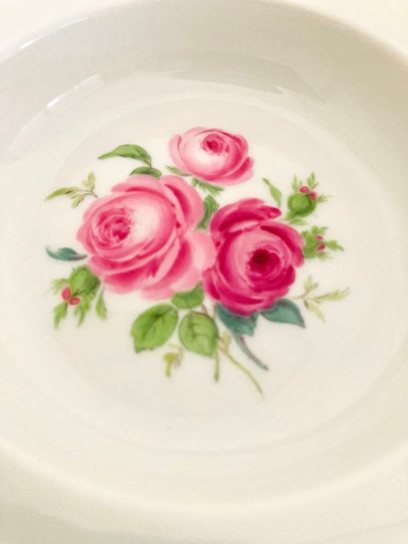 ◆希少◆Meissen マイセン小物入れピンクローズ陶器ハンドペイント