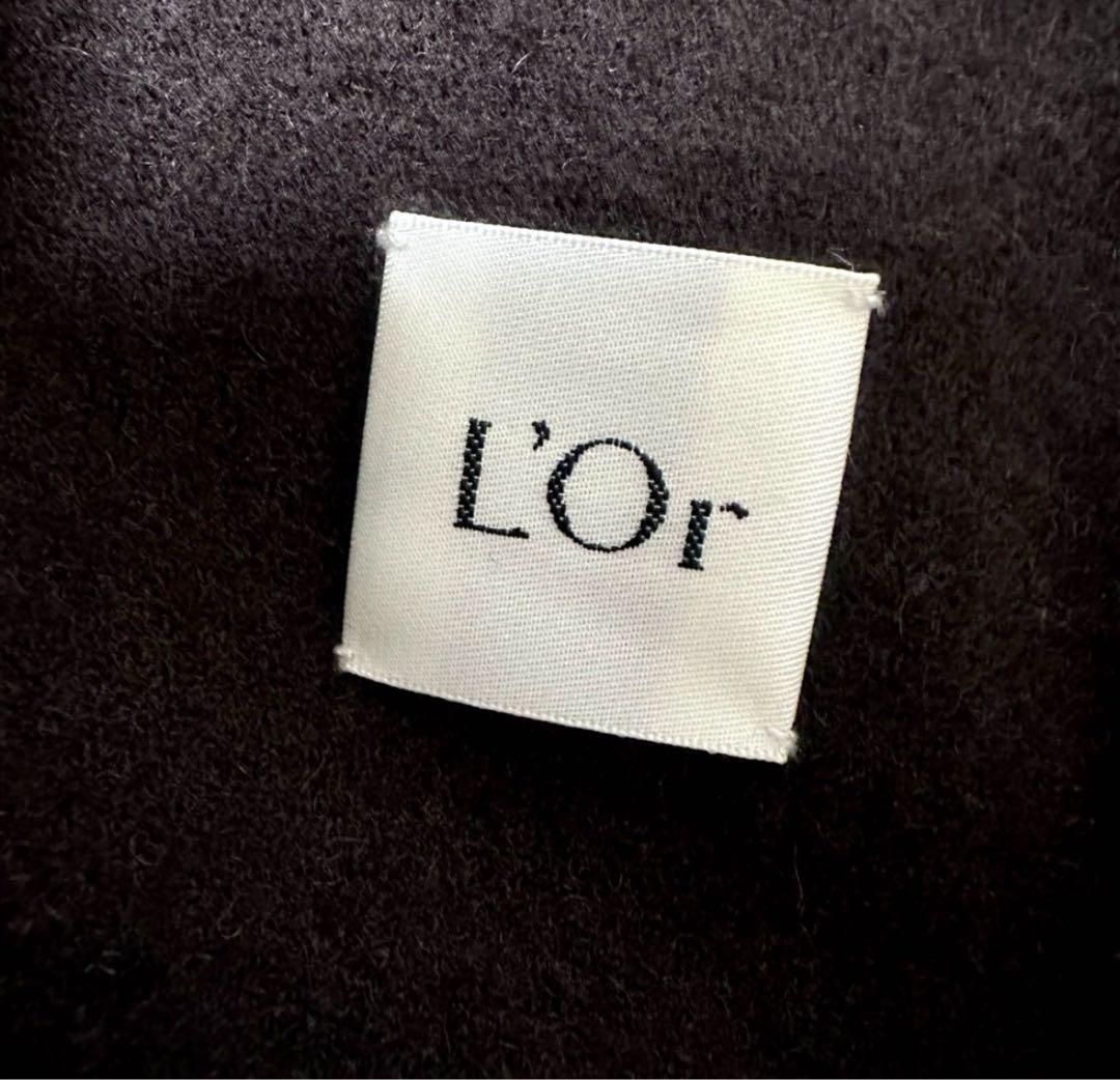 L'Or レギュラーヘムケープコート　ダークブラウン