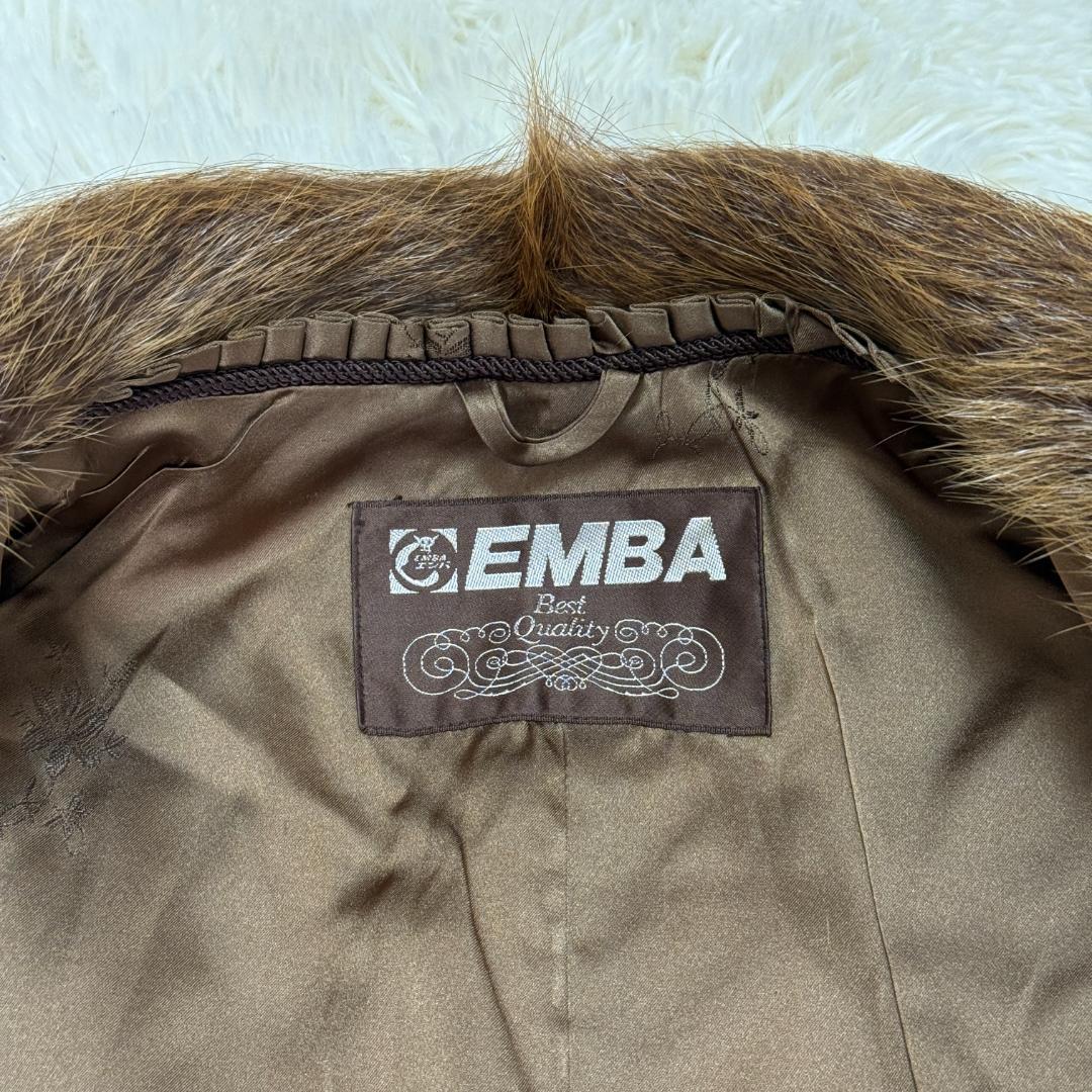 【希少】毛皮 リアルファー ヌートリア EMBA エンバ ブラウン L-XL