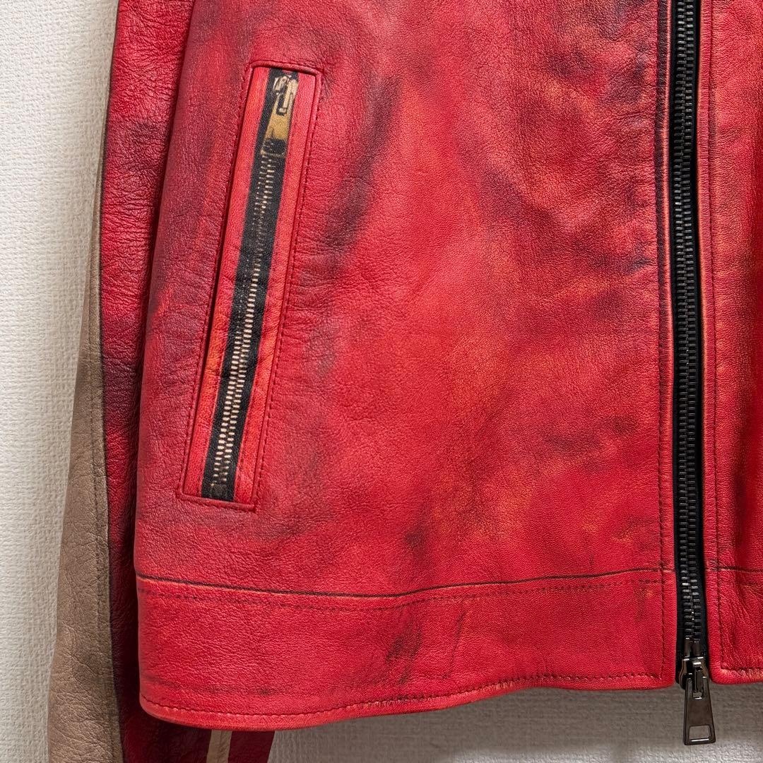 【定価20.6万・未使用】DIESEL 羊革 ラムレザー ジャケット 48 L
