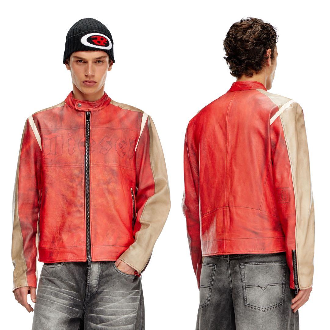 【定価20.6万・未使用】DIESEL 羊革 ラムレザー ジャケット 48 L
