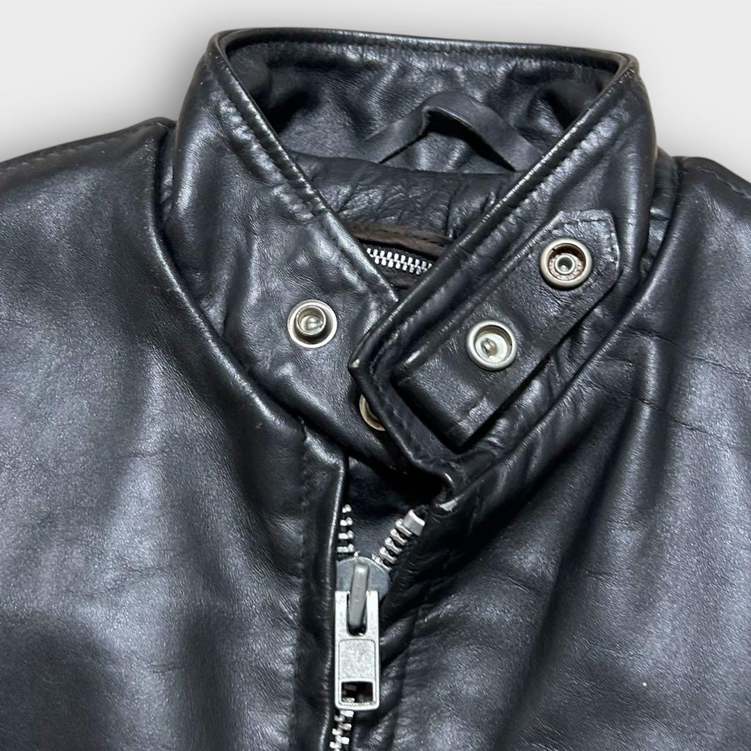 割引済！Schott 641 レザー シングルライダース ボアライナー付 34