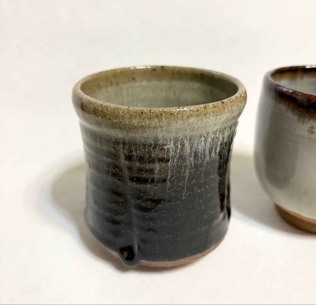 中里太郎右衛門 朝鮮唐津 湯のみ 湯呑 ペア 2客 唐津焼 陶芸 茶道 箱無し