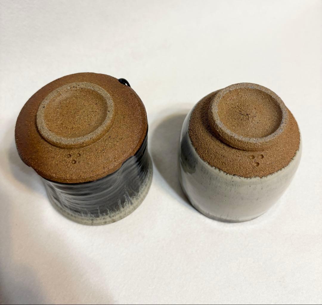 中里太郎右衛門 朝鮮唐津 湯のみ 湯呑 ペア 2客 唐津焼 陶芸 茶道 箱無し