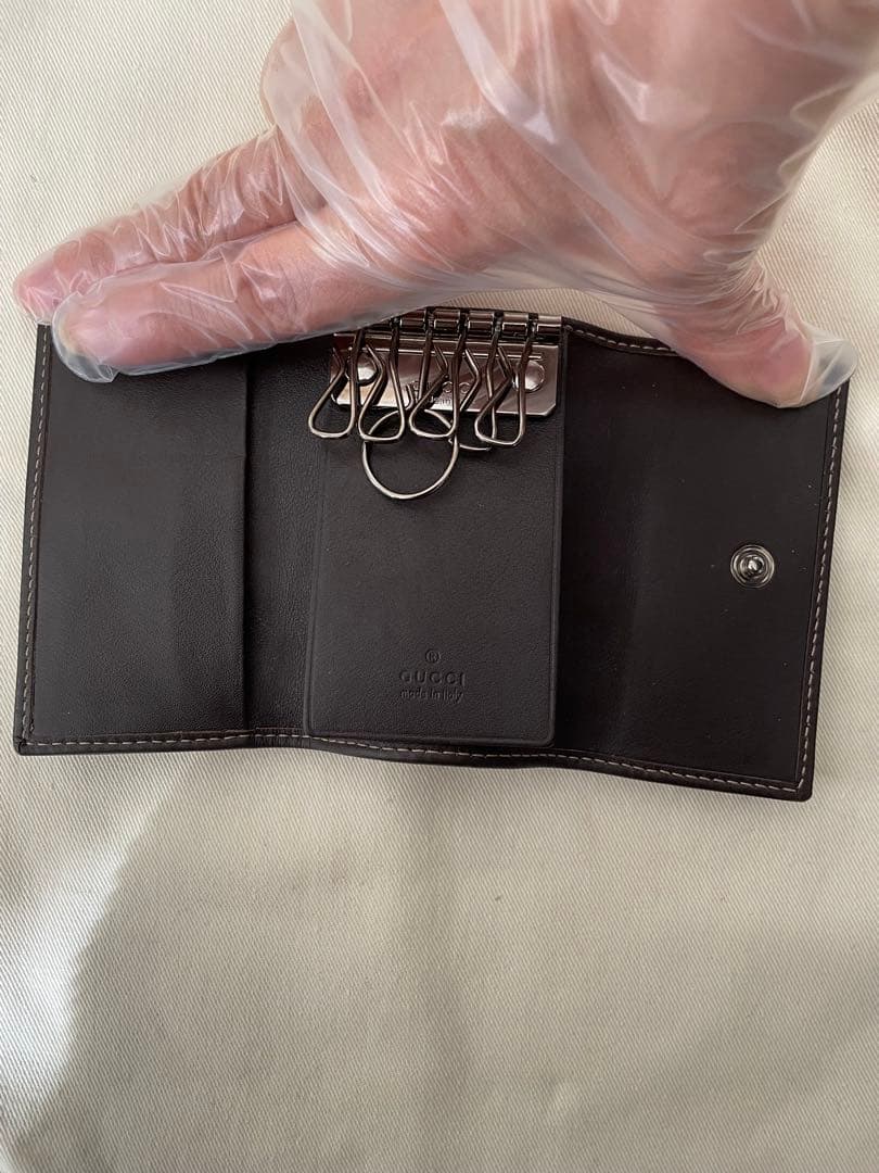 美品Gucci GGパターン ストライプキーケース