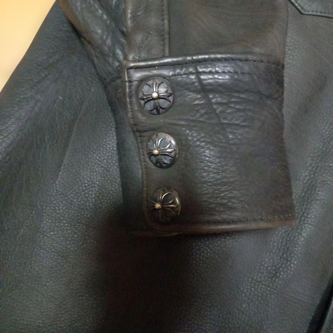 レザー ウエスタンシャツ クロスボタン