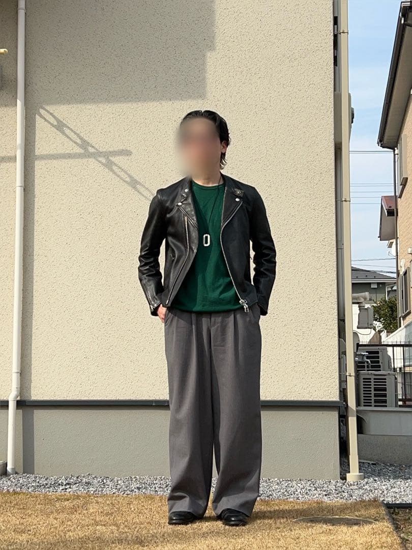 格安Mr.olive セミダブルライダースジャケット　ラムレザーレザージャケット