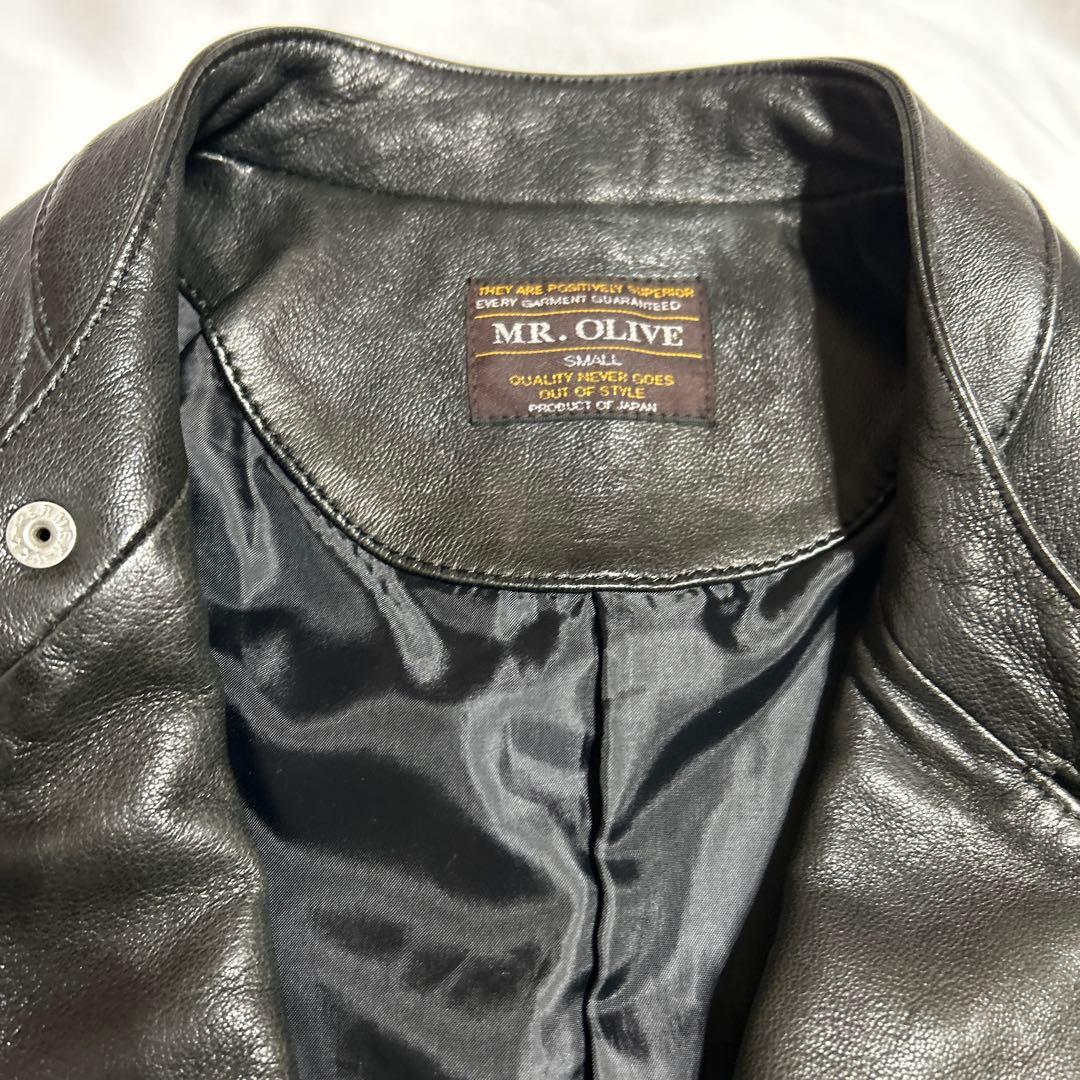 格安Mr.olive セミダブルライダースジャケット　ラムレザーレザージャケット