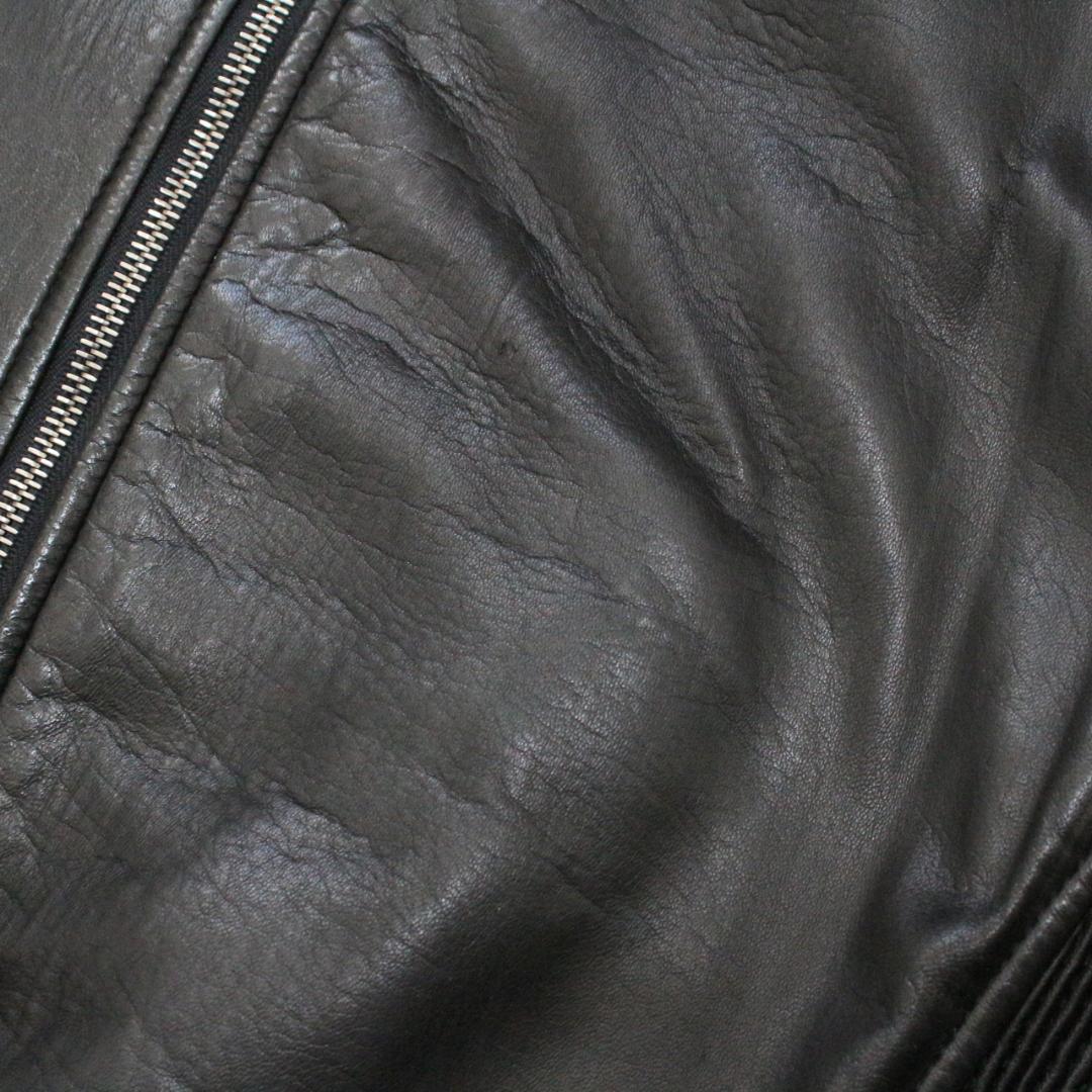 ARMANI COLLEZIONI レザージャケット 黒 50 XL シングル