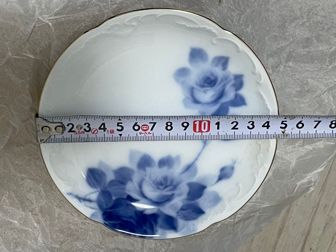 Okura China 青いバラの皿 5枚セット 新品・未使用