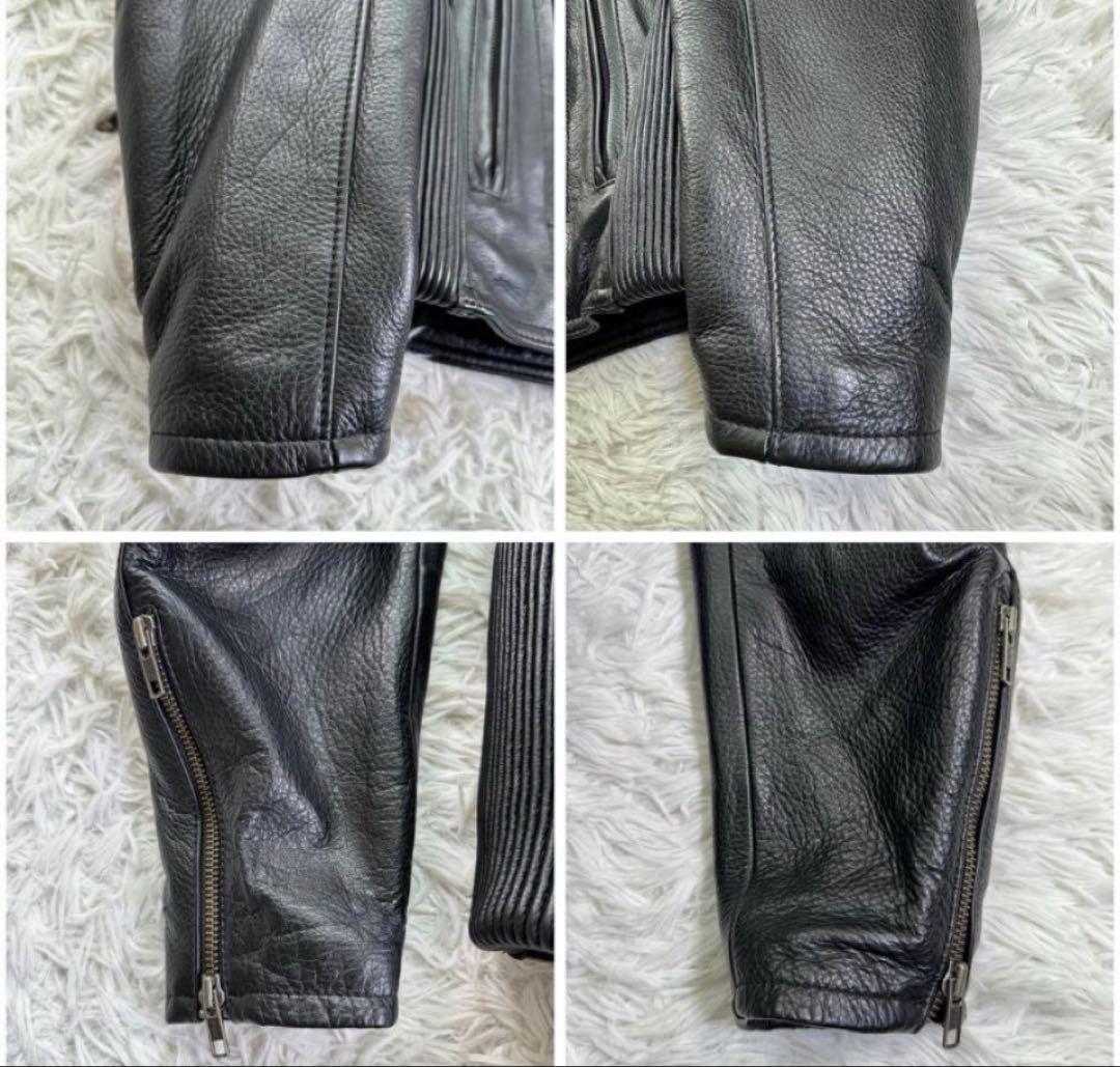 HARLEY DAVIDSON フード付きレザージャケット ブラック サイズM