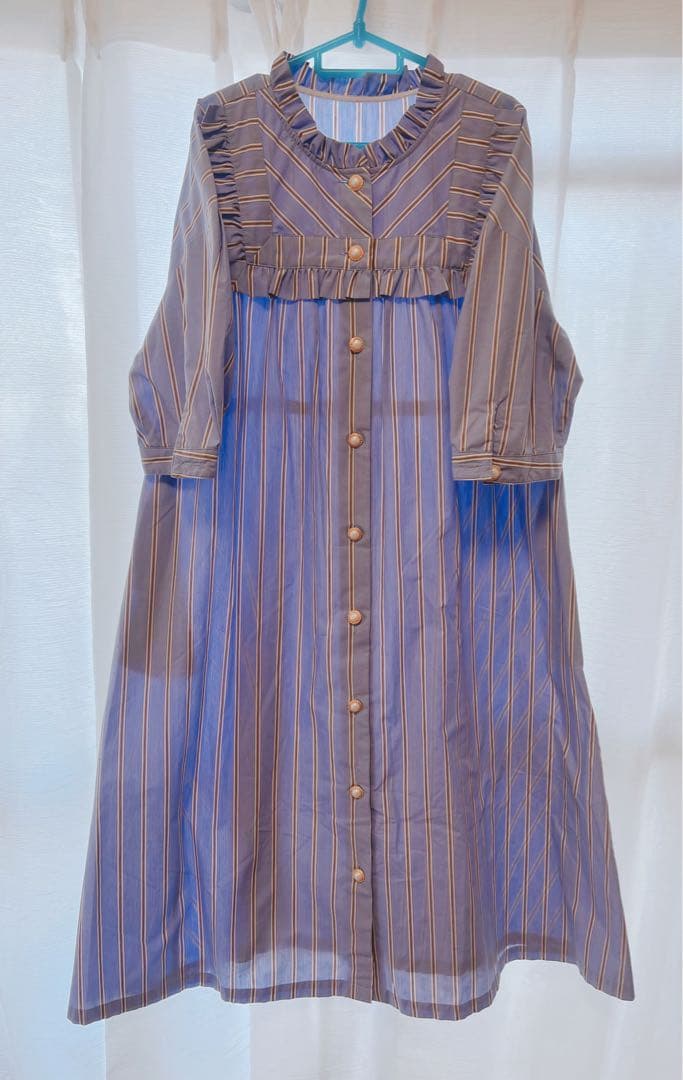franche lippee【3L】ストライプ前開きワンピース