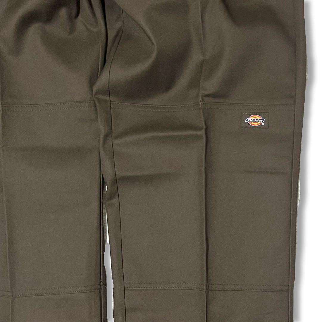新品 36x32 ダークブラウン DICKIES ダブルニー LOOSE FIT