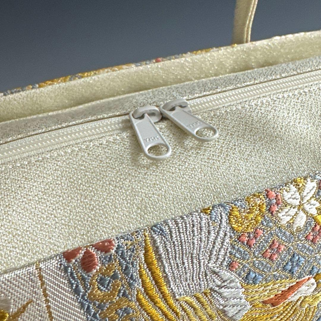 新品未使用品　京都 西陣織　正絹帯地使用　利休バッグお茶席　25125