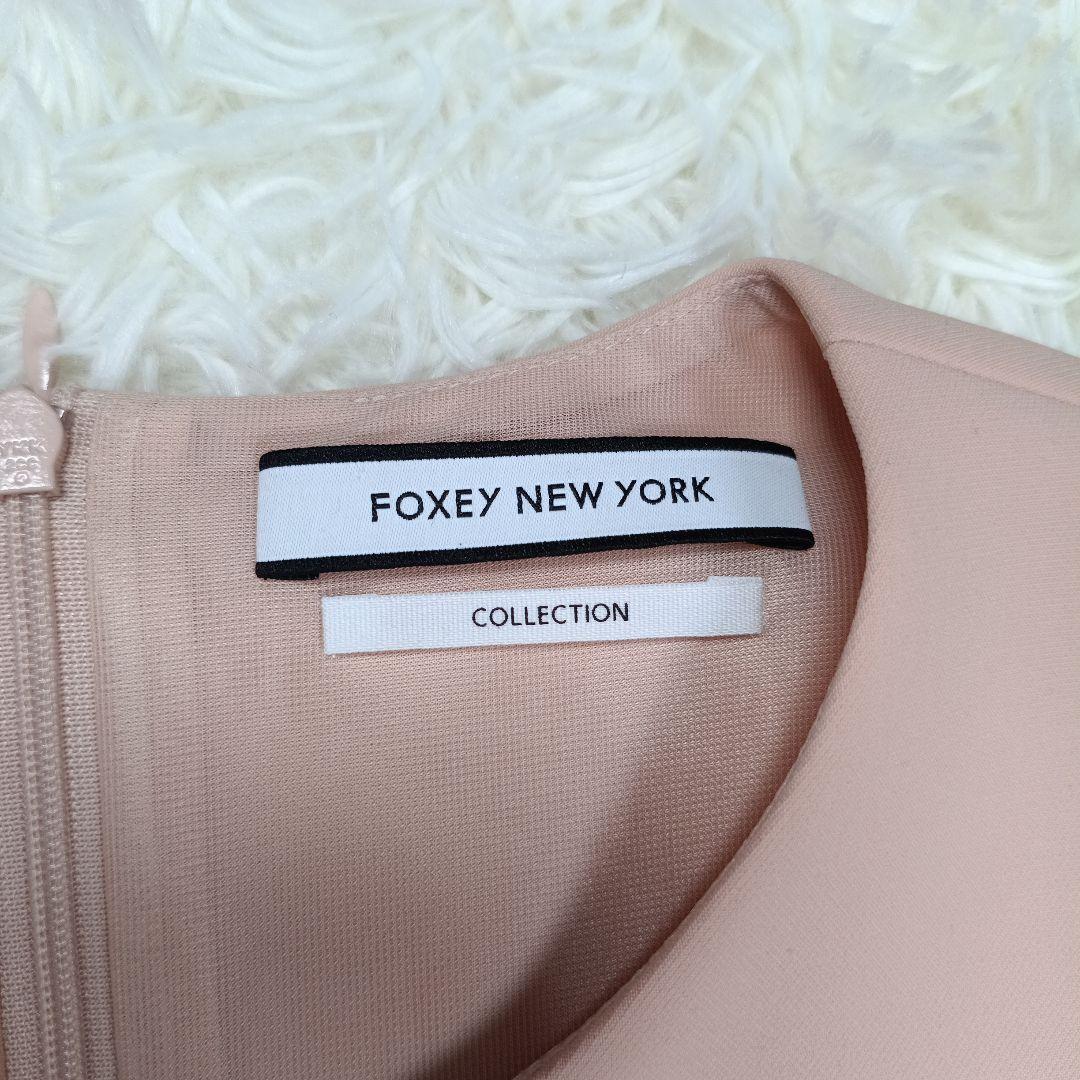 希少42 美品✨フォクシーニューヨーク現行 フレアワンピース　ピンク　洗濯可