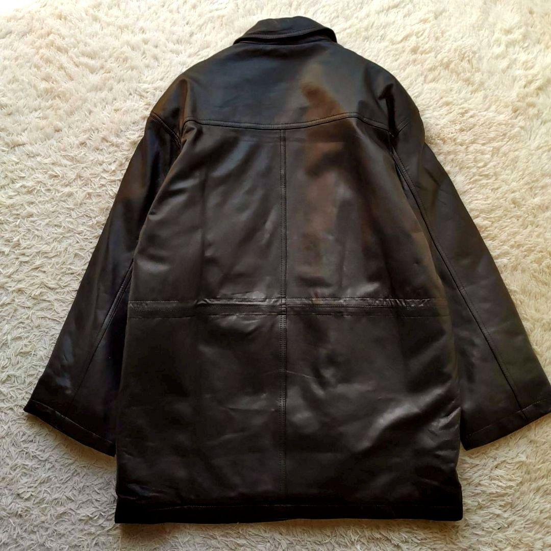 新品 80s DURANTE 羊革 レザーコート ハーフコート カーコート XL