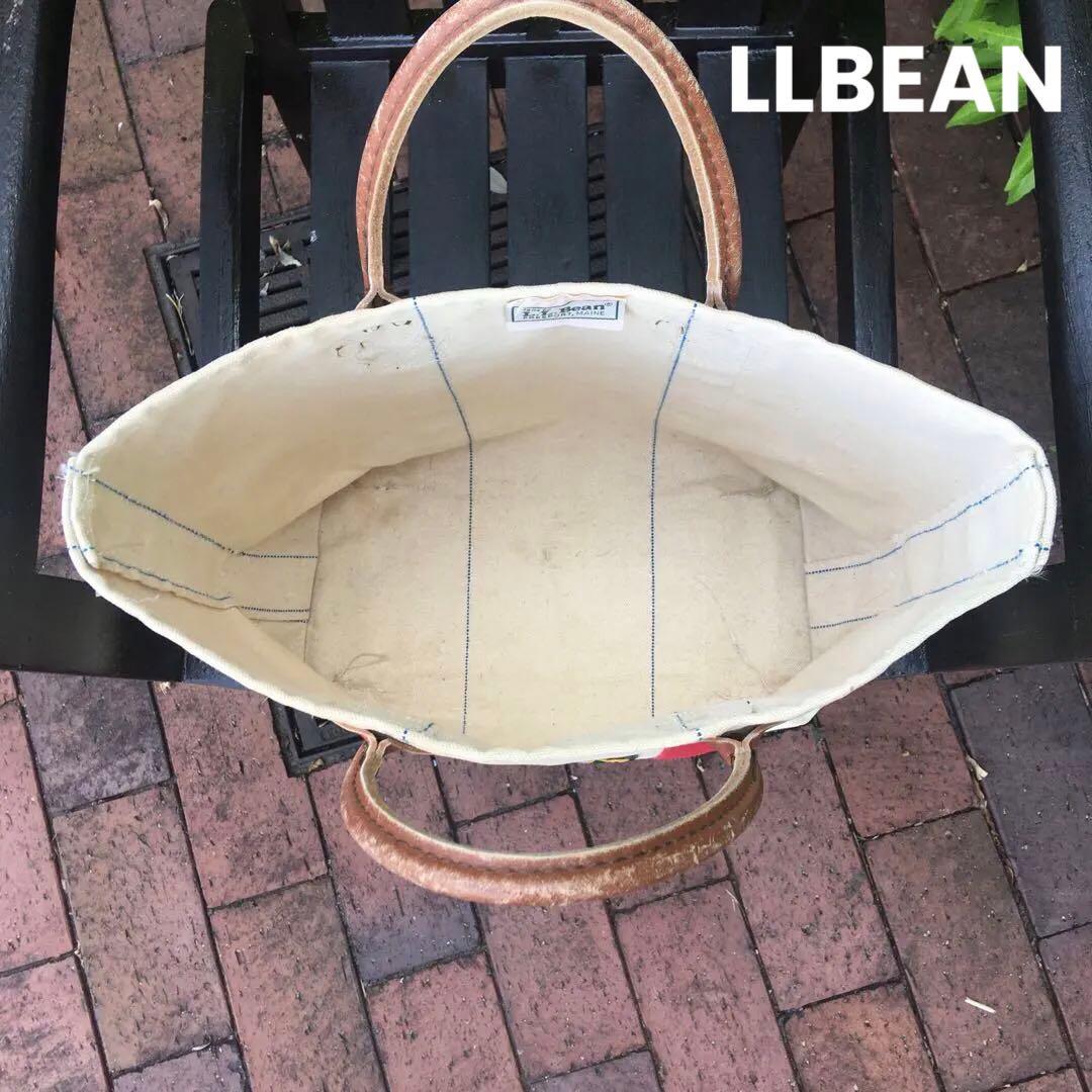 珍品／70~80s両サイド2本青セルビッチ／LLBEAN／トート／M／赤／旧タグ