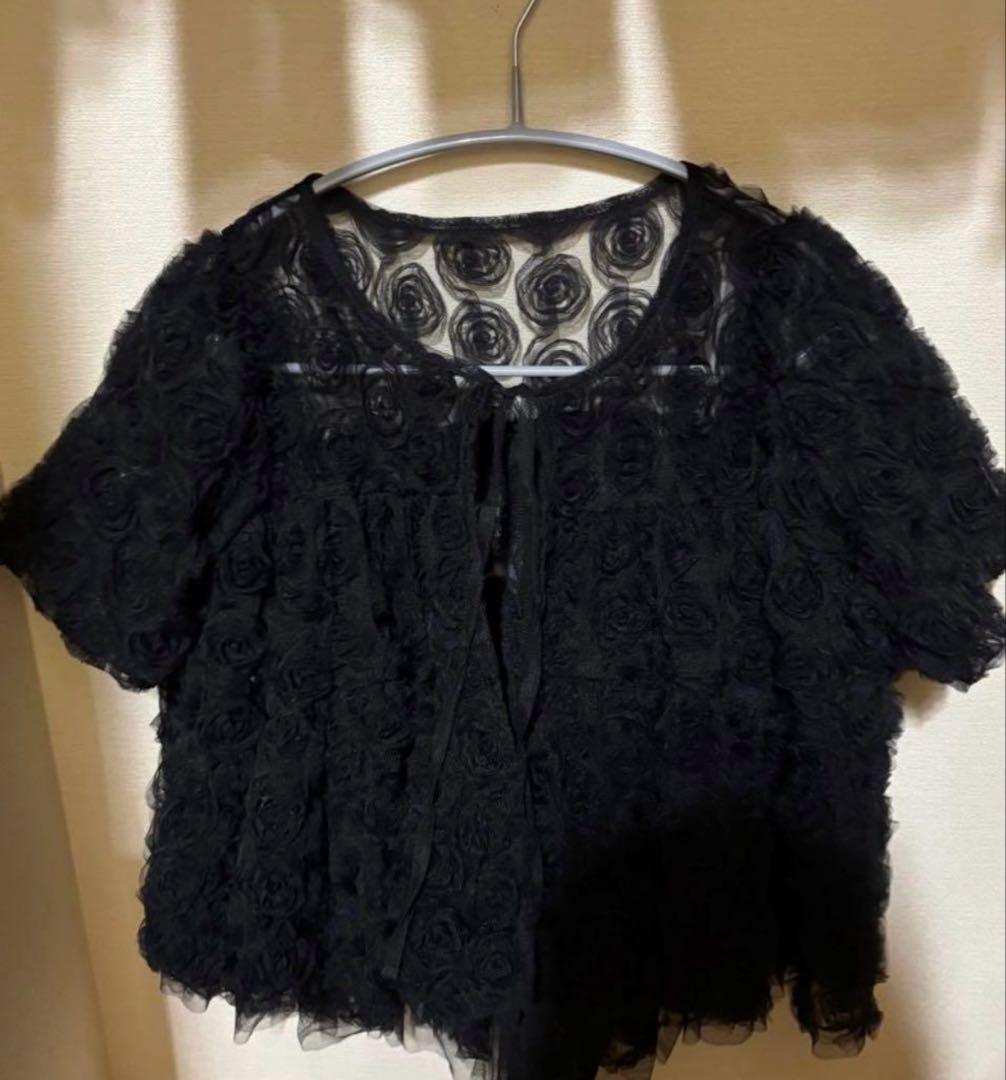 専用★POPPY FLOWER TULLE TIERED BOLERO黒