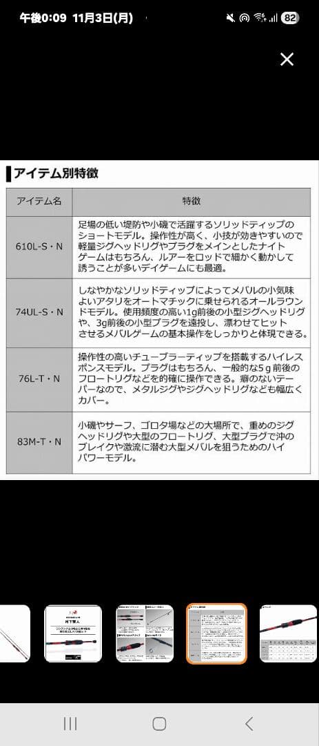 月下美人　メバリングロッド　610