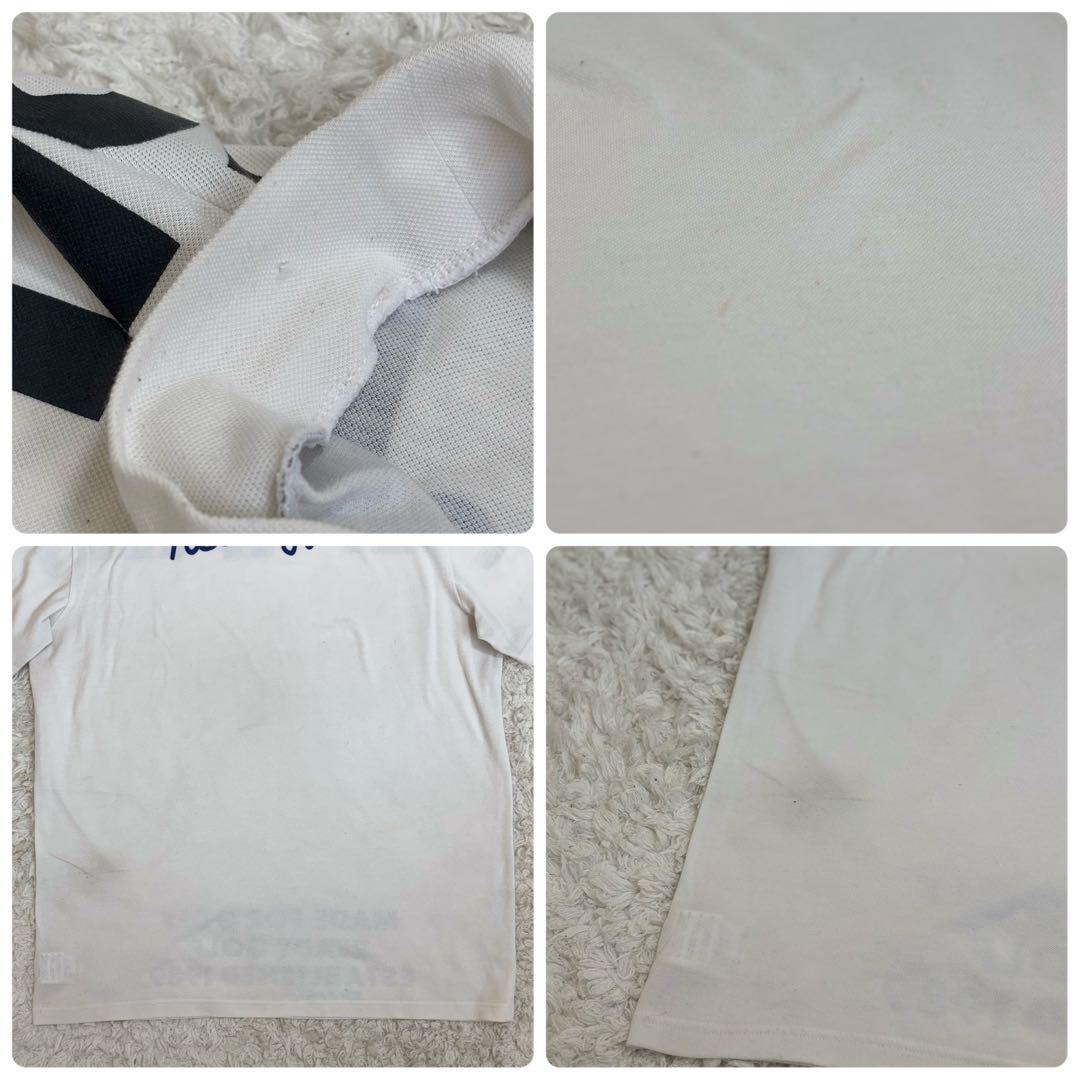 6(XL)サイズ パーリーゲイツ モックネック 半袖 ビッグロゴ ロゴドン 白