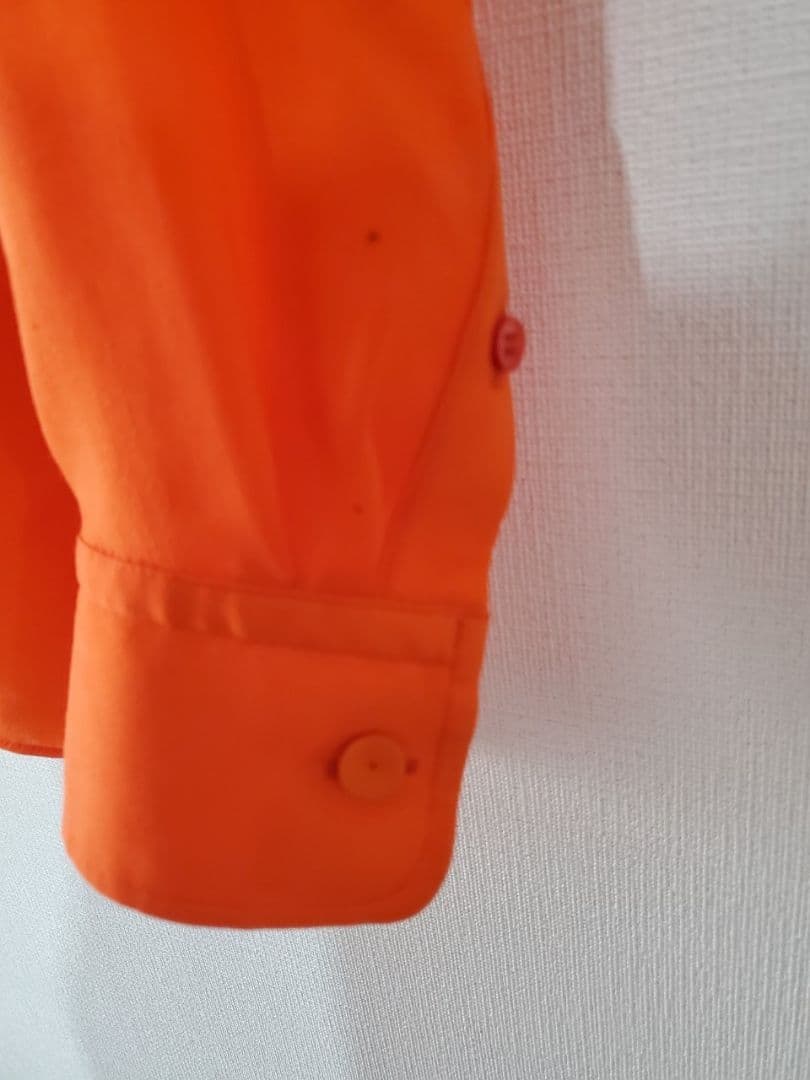HERMES プルオーバーブラウス オレンジ 34 エルメス