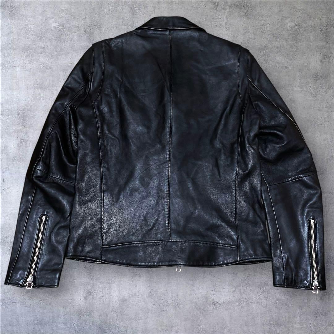 美品 STUDIOUS ラムレザー ダブルライダース 黒 サイズ2 日本製