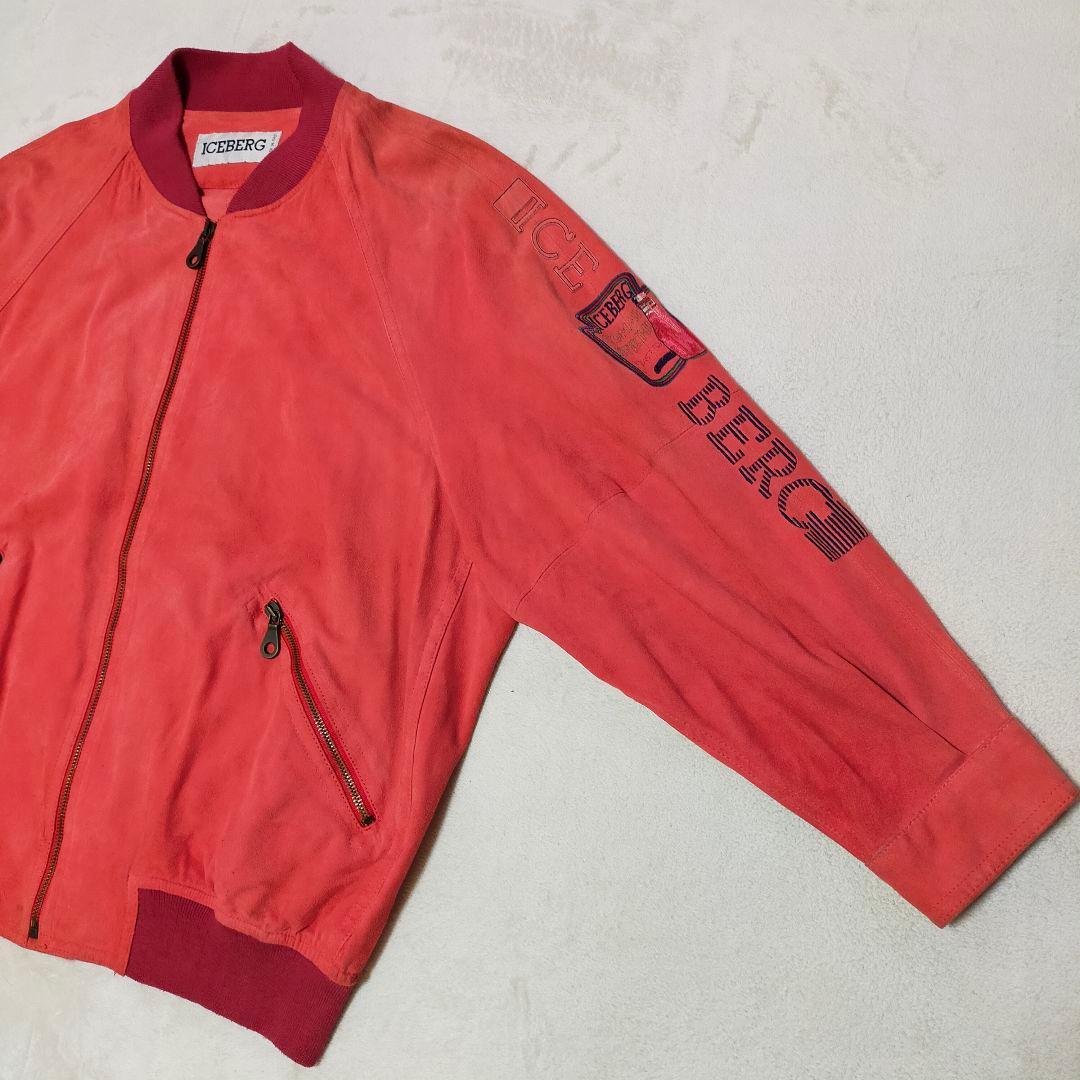 希少　90S　イタリア製　ICEBERG　オールレザー　スエードブルゾン