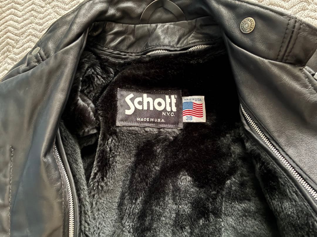 美品　Schott ショット　641 ブラック ライダースジャケット 38