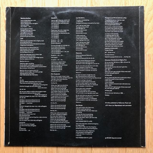 【LP】ウイングス『バンド・オン・ザ・ラン』ポール 名盤 d963y96