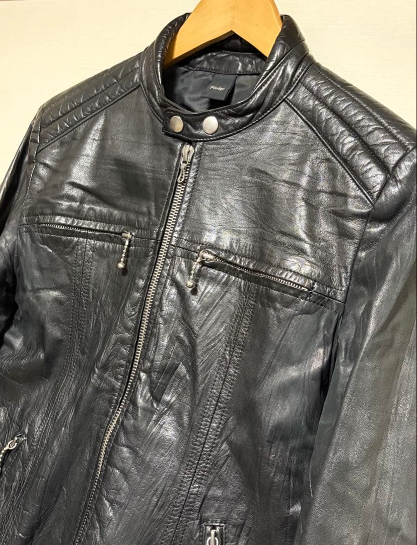 プレッジ　Pledge レザージャケット　サイズＬ　ナンバーナイン