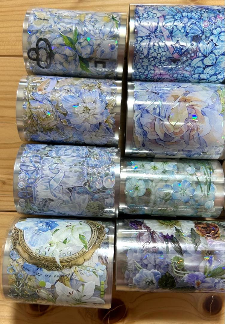 ゆ*か様 海外マステ 中古巻売り まとめ売り 青系お花