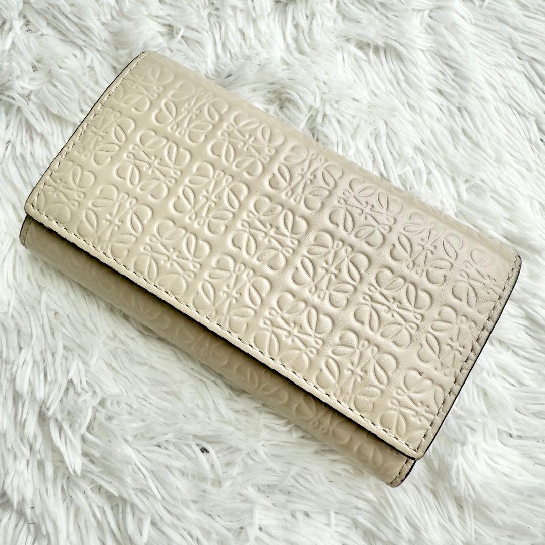 【美品】 LOEWE ロエベ リピートアナグラム 6連キーケース ベージュ