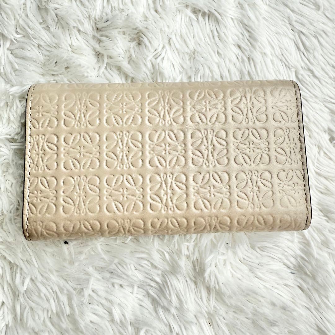 【美品】 LOEWE ロエベ リピートアナグラム 6連キーケース ベージュ