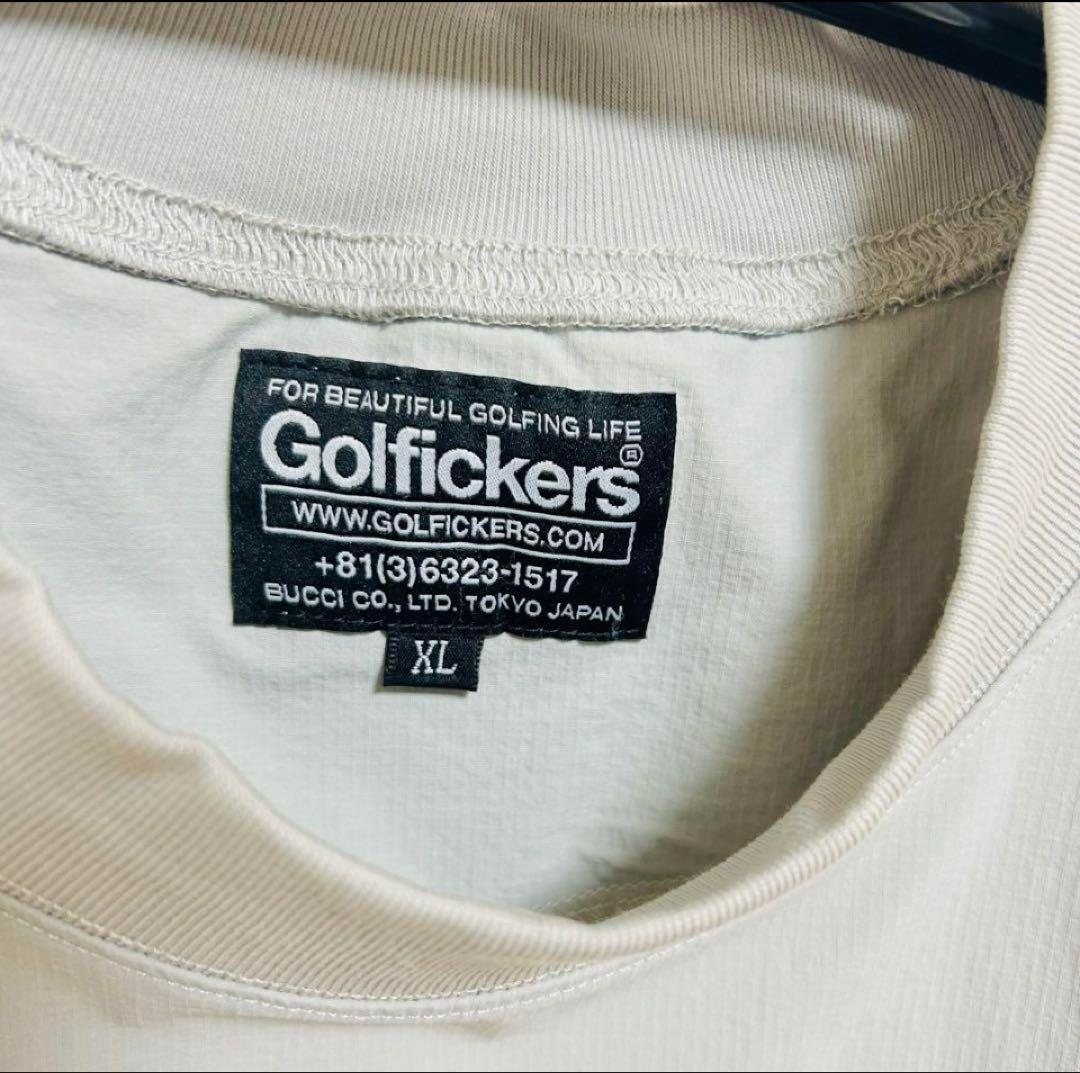 GOLFIKERS モックネックシャツ　 グレー&ブラック　ストレッチ