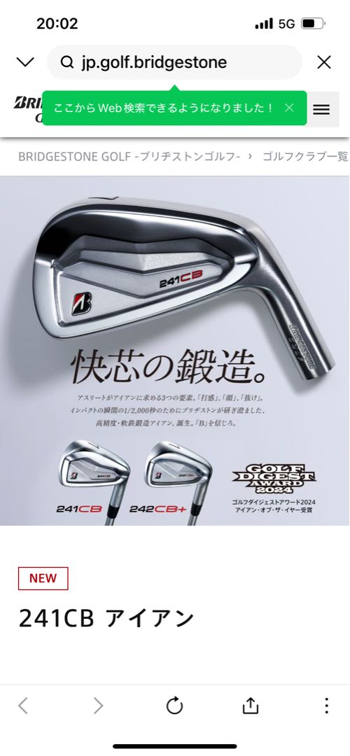 ブリヂストン241cb アイアン6本セット　5番〜pw