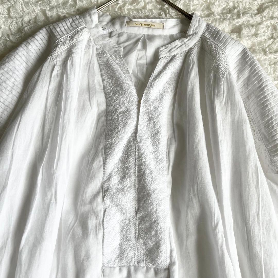 【美品✨】ヌキテパ × MMN コットンレースピンタックドレス インド綿100%