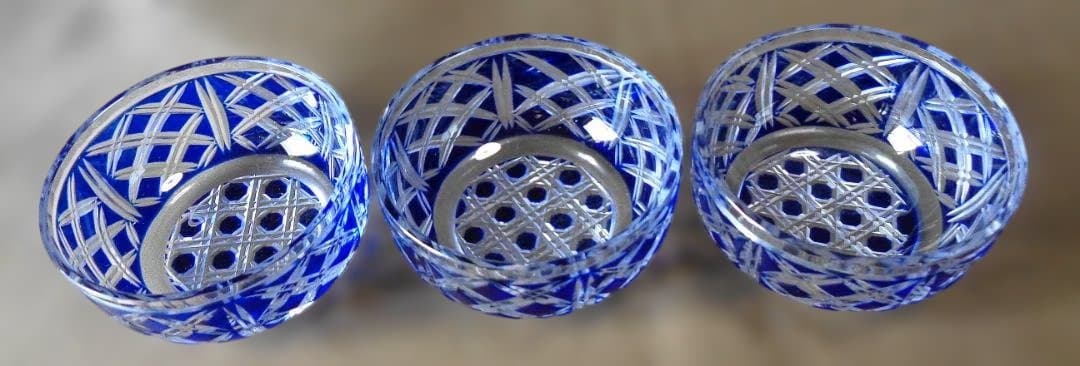 薩摩切子小鉢　３個セット
