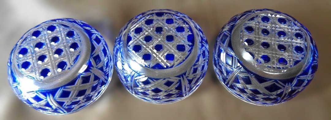 薩摩切子小鉢　３個セット