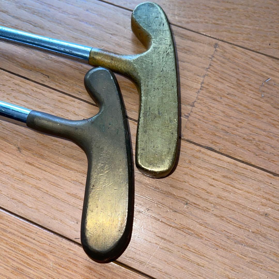 ゴルフ パター 金属製 ゴールド シルバー