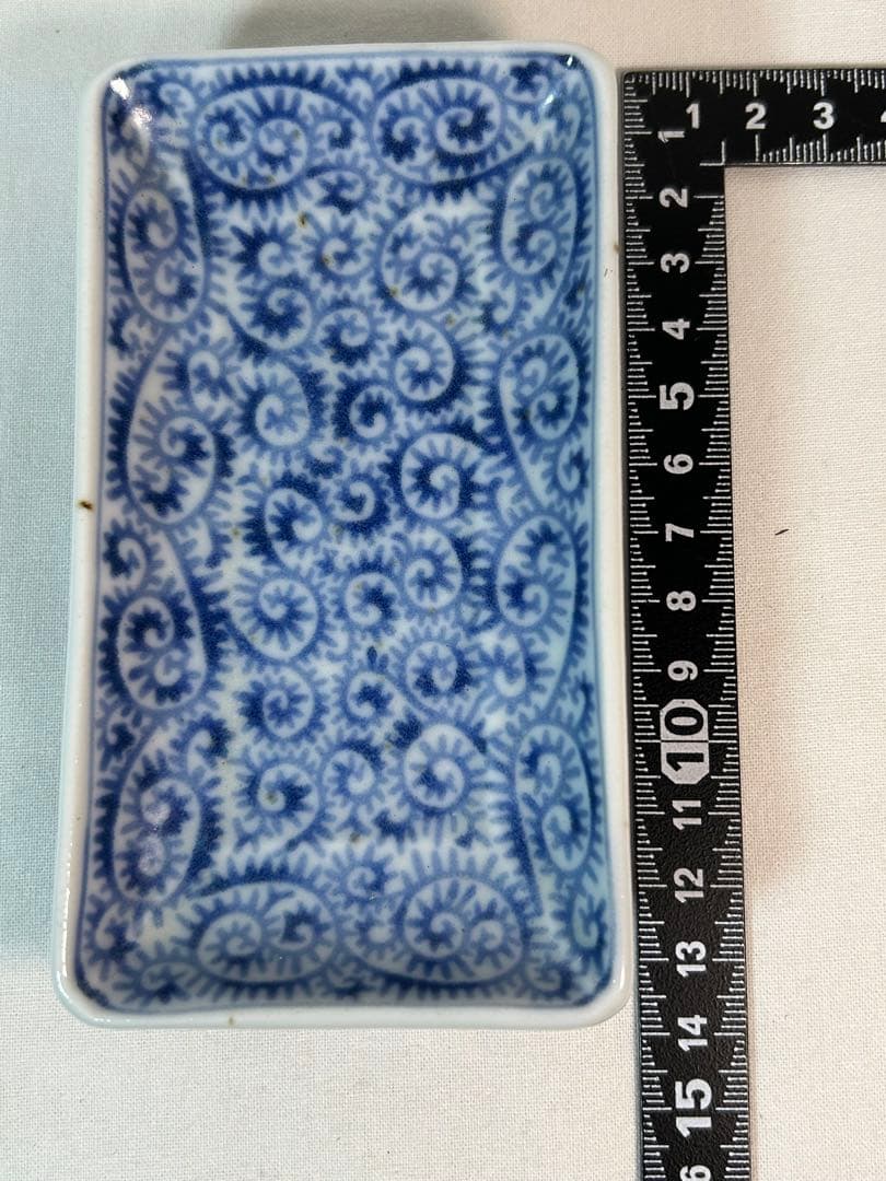 古伊万里写し タコ唐草角小皿 6枚　無傷